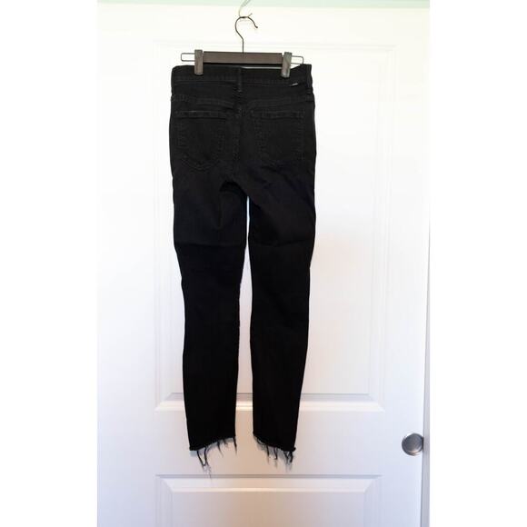Mother Black Stunner Zip Ankle Step Fray Ladies Skinny Jeans Size 25 - Picture 6 of 13
